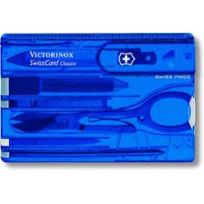 SWISSCARD, VICTORINOX, 10FUNCT., TRANSP.BLAUW