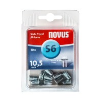 NOVUS BLINDKLINKMOER M4 X 10,5MM, STAAL, 10 ST.