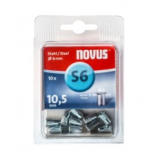 NOVUS BLINDKLINKMOER M4 X 10,5MM, STAAL, 10 ST.