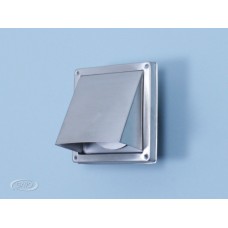 OVERDRUKROOSTER 304 RVS MET SCHUINE KAP EN KLEP 100 MM