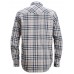 ALLROUNDWORK, LICHT FLANELLEN SHIRT , LICHTGRIJS - CHILI ROOD (0716), L