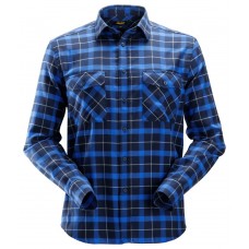 ALLROUNDWORK, LICHT FLANELLEN SHIRT , DONKER BLAUW - KOBALT BLAUW (9556), 005