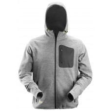 FLEXIWORK, FLEECE HOODIE, GRIJS - ZWART (1804), L