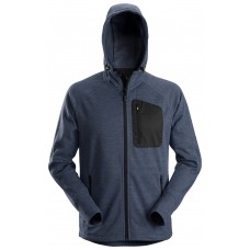 FLEXIWORK, FLEECE HOODIE, DONKER BLAUW - ZWART (9504), L