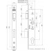 9605/07-45 DEURSLOT, DM45MM, PC92MM, KRUKGAT 8MM, VOORPLAAT RVS 24X245MM RECHTHOEKIG, ZAMAC VERNIKKELDE DAG- EN NACHTSCHOOT, EN12209, DR 1+3/2+4.