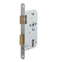 649/4-60 DR.1+3 DEURSLOT, DM60MM, PC72MM, KRUKGAT 8MM, VOORPLAAT STAAL GELAKT 20X235MM AFGEROND, MESSING DAG- EN NACHTSCHOOT, DR 1+3.