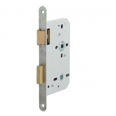 644/4-60 DR.2+4 TOILET/BADKAMERDEURSLOT, DM60MM, WC72MM, KRUKGAT 8MM, VOORPLAAT STAAL GELAKT 20X235MM AFGEROND, MESSING DAG- EN NACHTSCHOOT, DR 2+4.