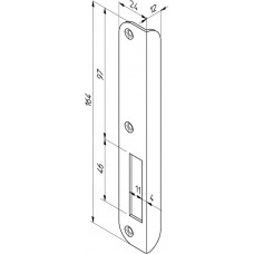 HP 636/12 DR.1+3 BULK PER 10 HOEKSLUITPLAAT, STAAL VERZINKT 24X164-12MM AFGEROND, BULKVERPAKKING, PER 10 STUKS VERPAKT, DR 1+3.
