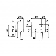 INBOORGRENDEL+SLUITPLAAT/DM50/F1/BL