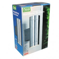 WANDLAMP 2V DOWN/UP ALU GEBORSTELD Ø75MM GU10 LED