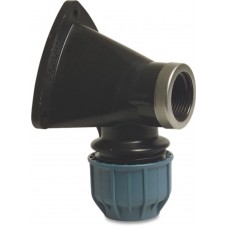 JASON MUURPLAAT 90&deg; PP 20 MM X 1/2" KNEL X BINNENDRAAD 16BAR ZWART/BLAUW DVGW/KIWA/WRAS/SVGW