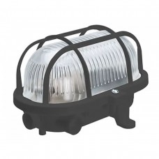 BULLEYE 17CM E27 GLAS + KUNSTSTOF KORF IP54 ZWART