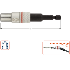 BITHOUDER E6.3X65, MAGN., ANGLE, MET KOGELGEWRICHT
