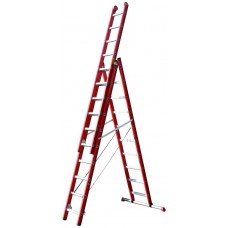 REFORMLADDER 3-DELIG ALUMINIUM 3 X 10 MET STALEN BALK