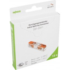 WAGO 1V DOORVOERKLEM 0,2 TOT 4MM² - 12 STUKS OP BLISTER
