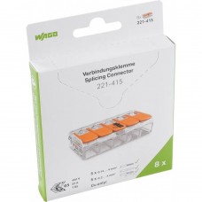 WAGO 5V VERBINDINGSKLEM T/M 4MM² 8 STUKS IN BLISTER