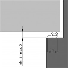 ELLEN TOCHTB P-PROFIEL 8X5 ZWART 7.5M