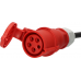 PROFESSIONAL CEE-VERLENGKABEL IP44 MET FASEOMVORMER 25M ZWART H07RN-F 5G4,0 CEE 400V/32A