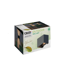 CALEX OUTDOOR WALL LIGHT RECTANGLE ZWART ( VENICE )