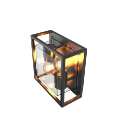 CALEX OUTDOOR SQUARE WALL LIGHT ZWART (BOLOGNA)