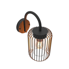 CALEX OUTDOOR WALL LIGHT WIRE ZWART (ROME)