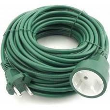 VERLENGSNOER 20 METER 2X1.5MM H05VV-F GROEN