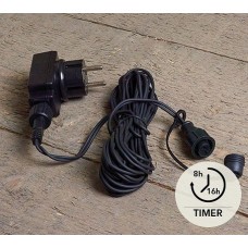 CONNECT DE LUXE IP44 31V-15VA TRANSFORMATOR TIMER 8/16U + 5M AANLOOPSNOER VOOR MAX. 2000LED RUBBER KABEL 2.5MM/0.2MM2 COLOURBOX