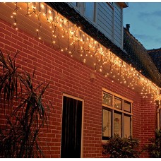CONNECT DE LUXE ICICLE LIGHTS 200LED CLASSIC 500X70CM 40 STRENGEN, RUBBER KABEL ZWART