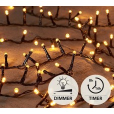 IVY 2000LED 42M LICHT GOUD 4M AANLOOPSNOER ZWART / IP44 TRAFO AAN / 8/16U TIMER / UIT / DIMMER