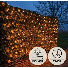 NETVERLICHTING ZWART 480L 200X400CM LED CLASSIC 5M AANLOOPSNOER IP44 TRAFO AAN / 8/16U TIMER / UIT / DIMMER