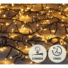 3-3,5M TREECLUSTER 1920LED 25M LICHT GOUD - 4M AANLOOPSNOER ZWART -BI-BUI- / IP44 TRAFO AAN / 8/16U TIMER / UIT / DIMMER