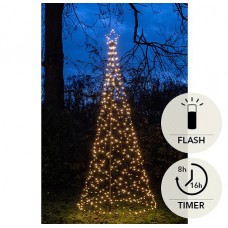 BOOM MET STER 480LED FLASH IP44 TRAFO INCLUSIEF PAAL EN 8 GRONDPENNEN D100H320CM CLASSIC WARM