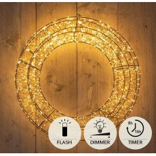 KRANS METAAL 1800LED FLASH IP44 TRAFO MET TIMER EN DIMMER 58X12CM CLASSIC WARM