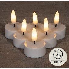 B.O.T. 6ST 3D VLAM LED THEELICHT WARM WIT VLAMEFFECT MET TIMER