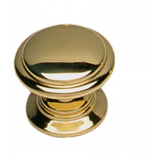 KNOP AFGEROND 32MM MESSING GELAKT