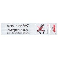 BORD ALULOOK NIETS IN DE WC WERPEN 165X44 MM ZELFKLEVEND