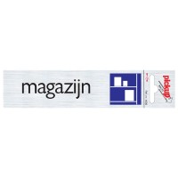 BORD ALULOOK MAGAZIJN 165X44 MM ZELFKLEVEND