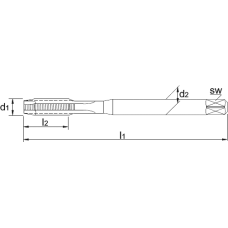 INTERNATIONAL TOOLS ECO PRO HSS-E MACHINETAP DIN 371 METRISCH, IN ETUI, VOOR DOORLOPENDE GATEN M5